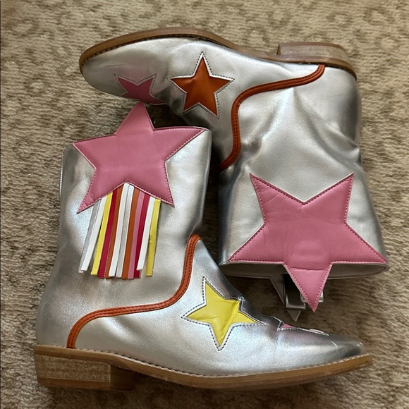 Stella McCartney Silver Boots with Colorful Stars - Picture 2 of 2